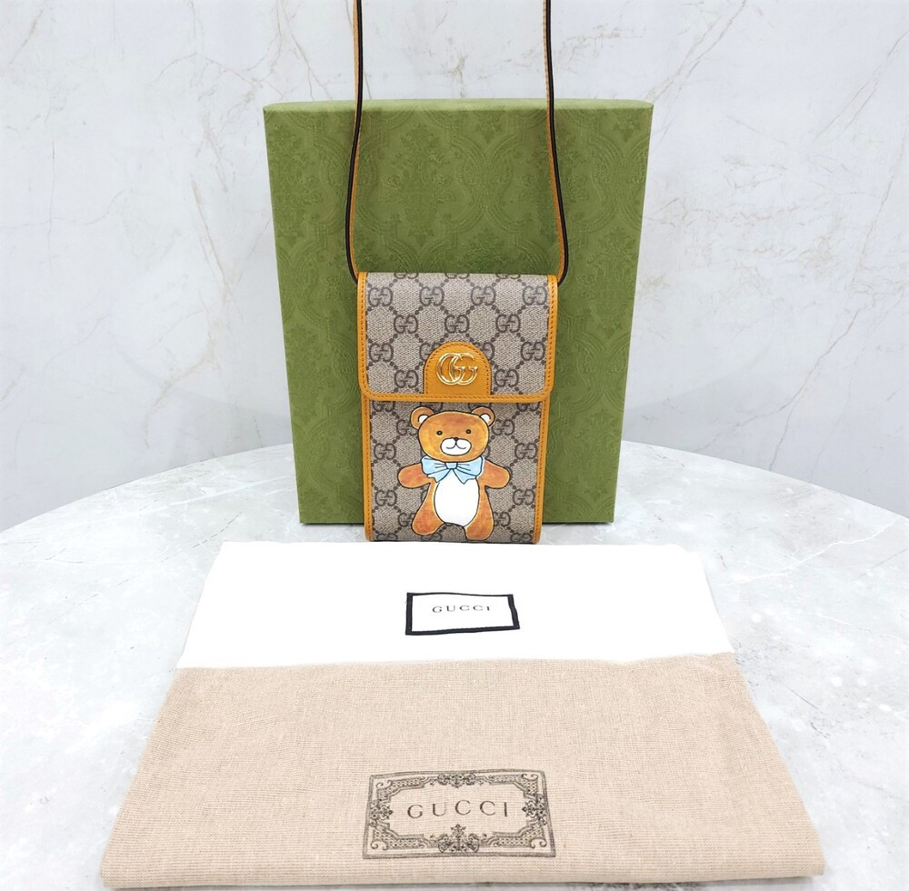 [럭스유] 구찌 X 카이 한정판 GG 슈프림 테디베어 미니 크로스백