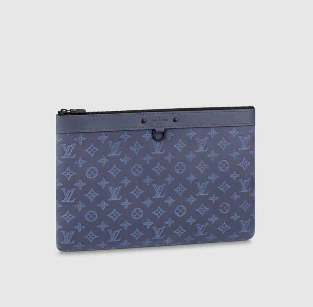 [럭스유] 루이비통 쉐도우 모노그램 포쉐트 클러치백 블루 GM M80425