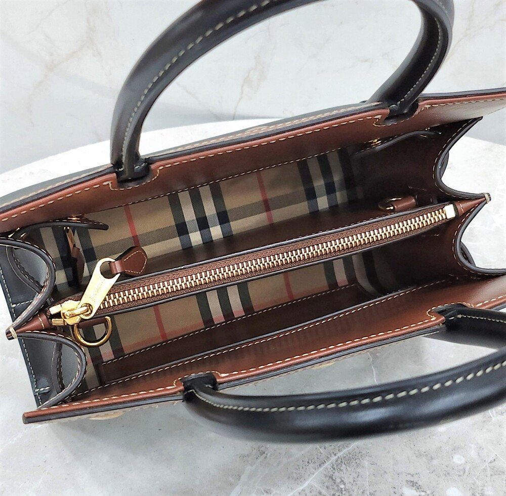 [럭스유] 버버리 빈티지 체크 타이틀 토트백 8025266