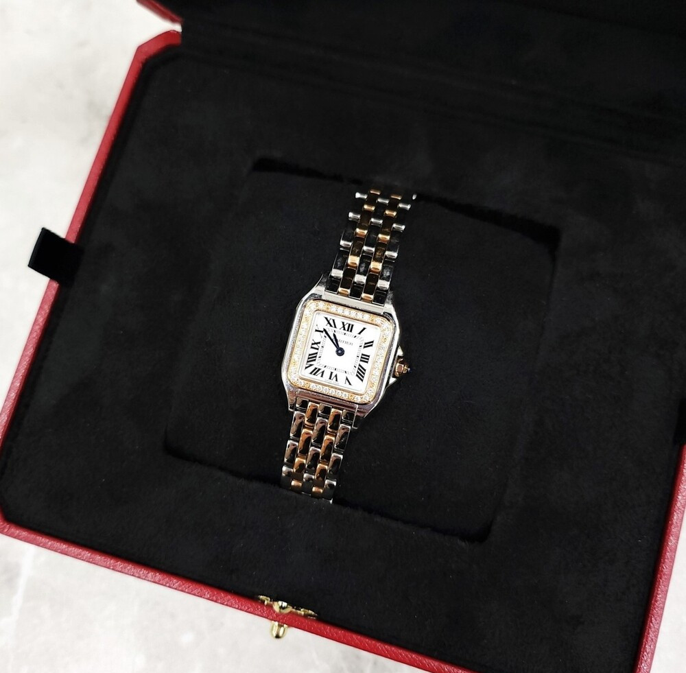 [럭스유] 까르띠에 다이아 팬더 드 까르띠에 콤비 메탈 시계 스몰 W3PN0006