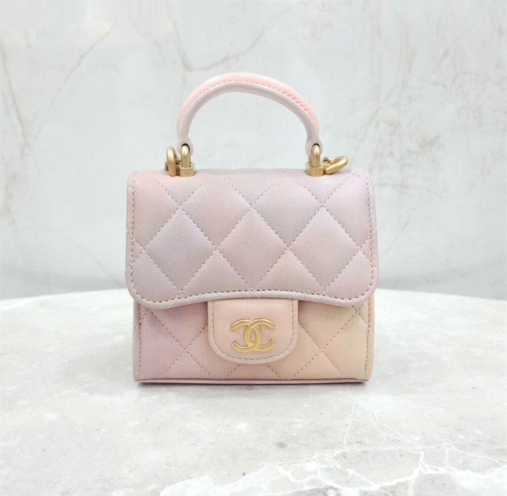 [럭스유] (새상품) 샤넬 탑핸들 체인 미니백 그라데이션 핑크 램스킨