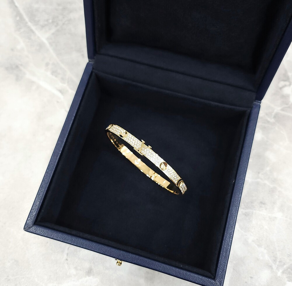 [럭스유] (새상품) 루이비통 LV 다이아 풀파베 앙프렝뜨 뱅글 팔찌 16호 Q95784