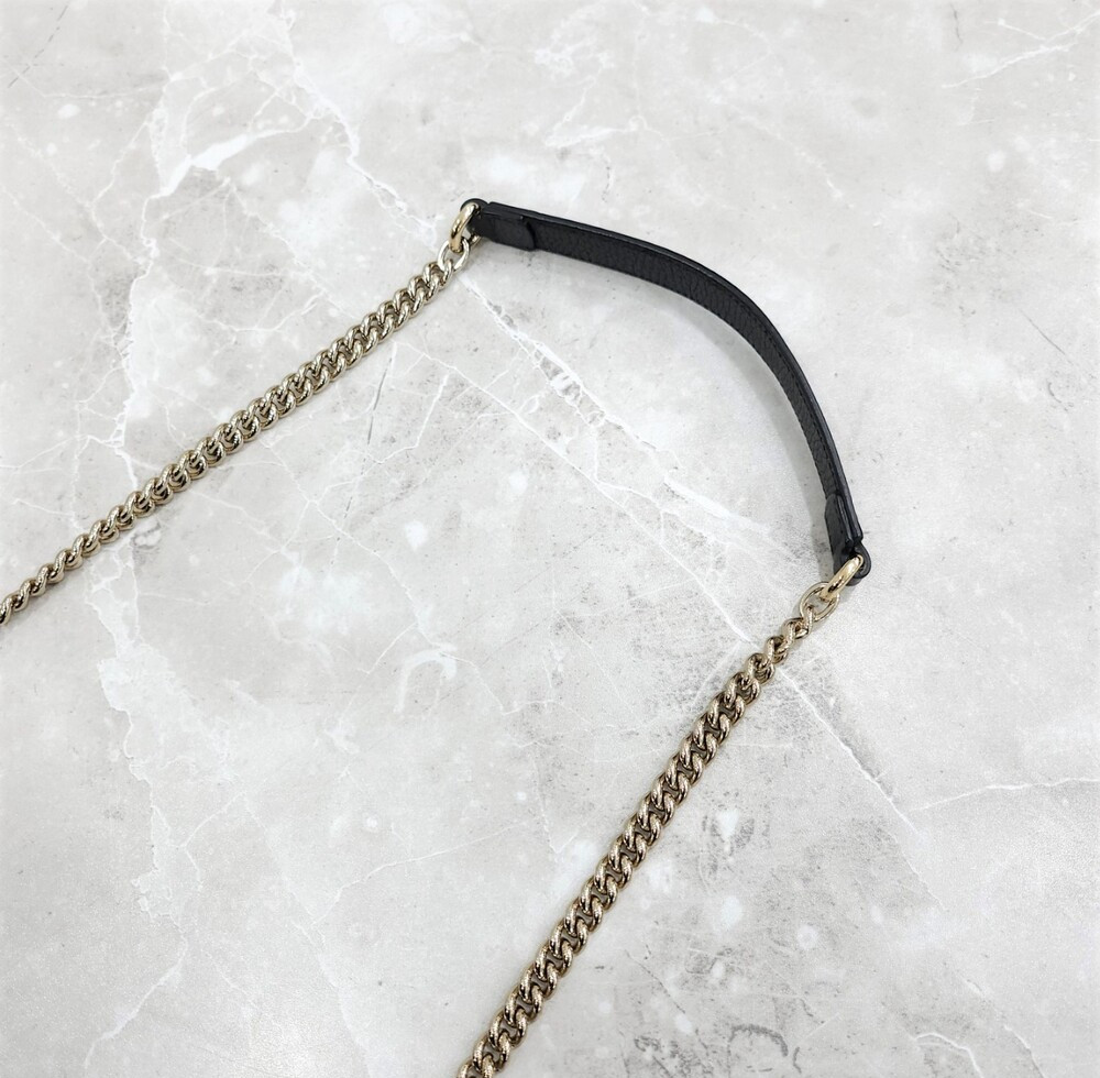 [럭스유] 구찌 인터로킹 탑핸들 레더 체인 숄더백 510302