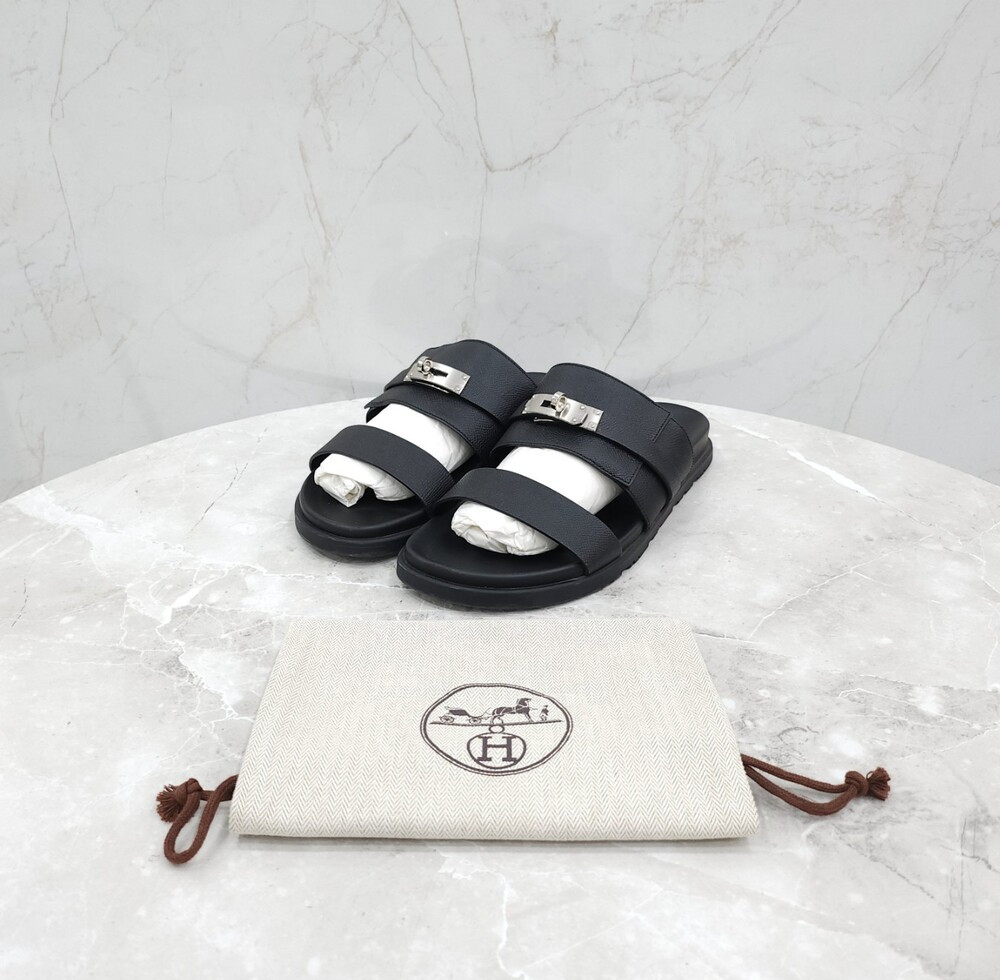 [럭스유] 44 / 에르메스 블랙 켈리 잭슨 샌들 슬리퍼