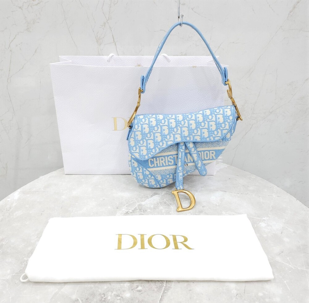 [럭스유] (새상품) 디올 블루 오블리크 새들백 미디움