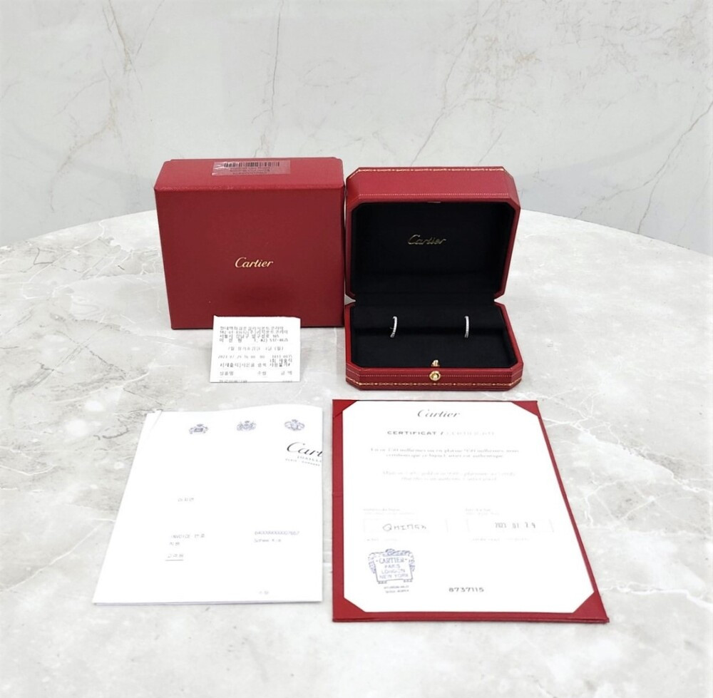 [럭스유] (새상품) 까르띠에 에뗑셀 화이트골드 다이아 귀걸이