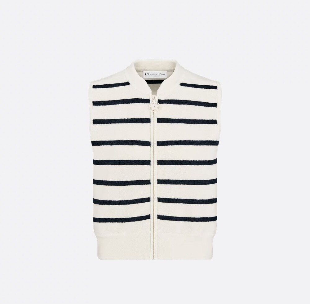 [럭스유] (새상품) 38 / 디올 리비에라 테리 니트 지퍼 베스트 544G14A7801
