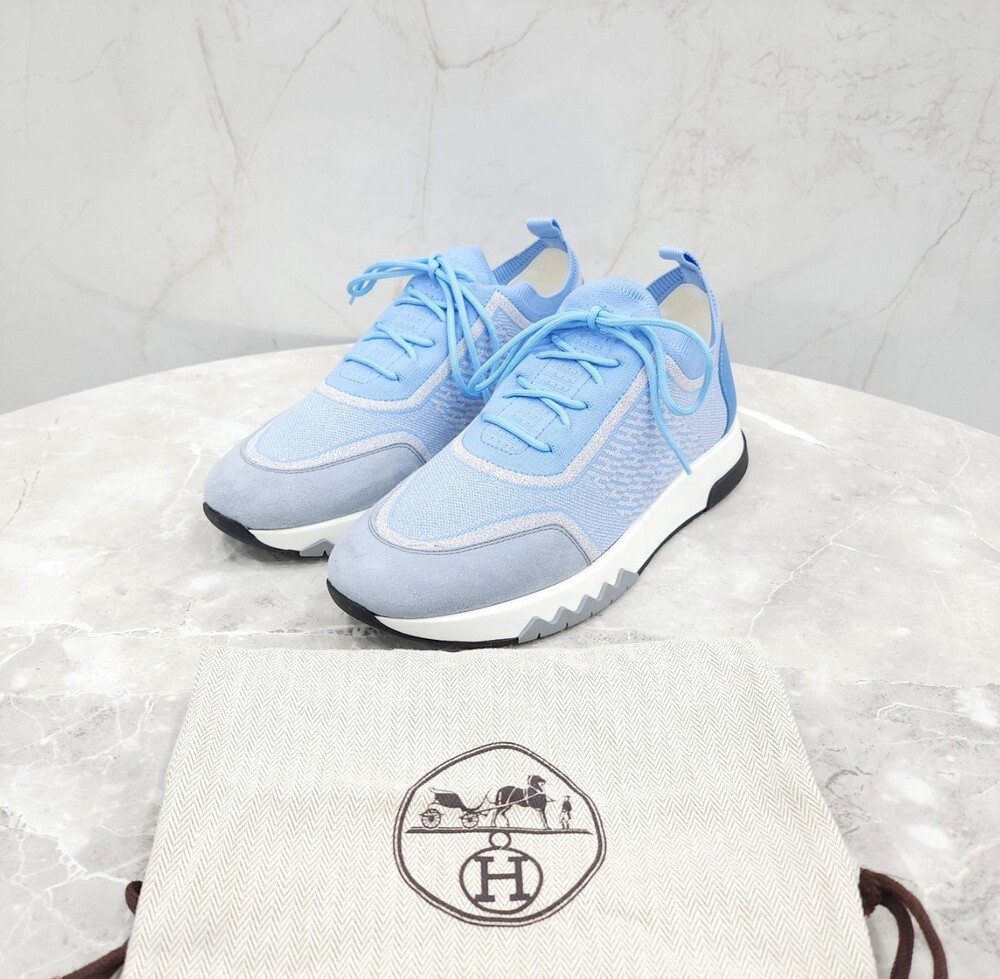 [럭스유] (새상품) 38.5 / 에르메스 스카이블루 어딕트 스니커즈