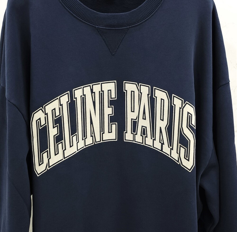 [럭스유] XS / 셀린느 네이비 로고 오버사이즈 맨투맨 2Y64G510Z