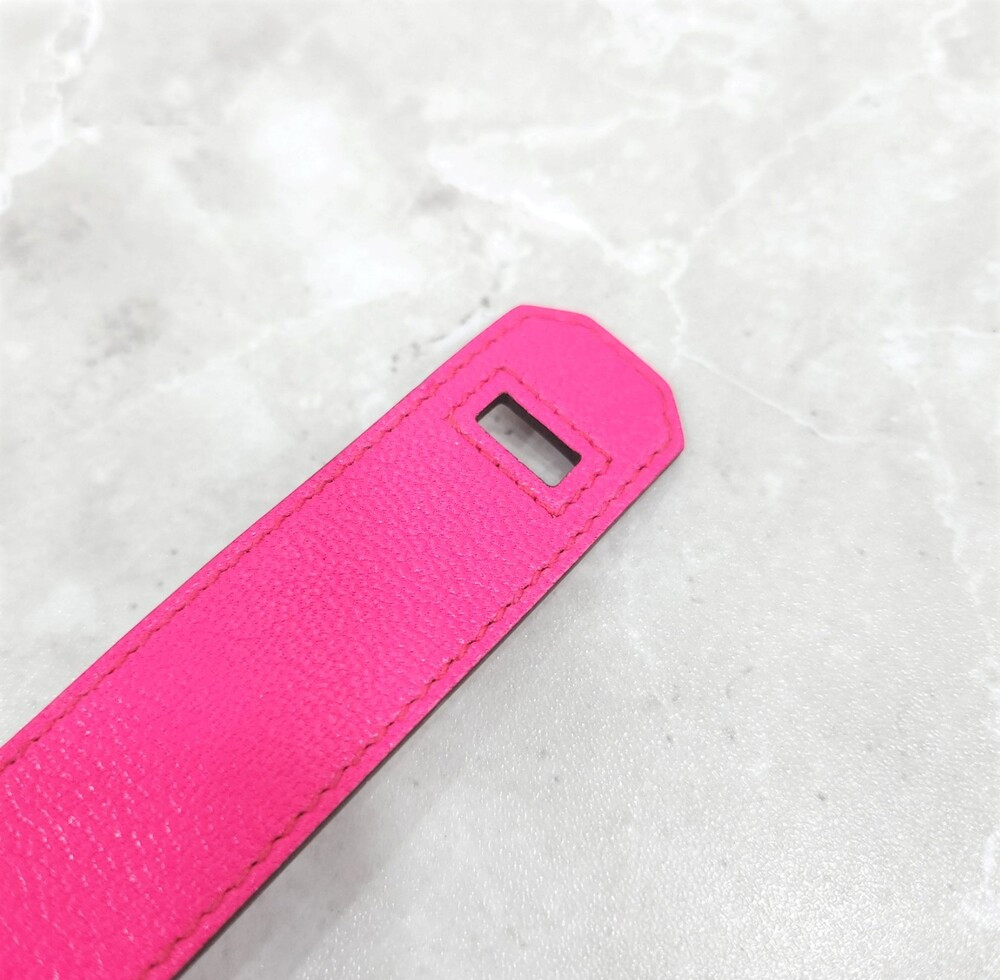 [럭스유] 에르메스 핑크 켈리 트위스트 레더 팔찌 S