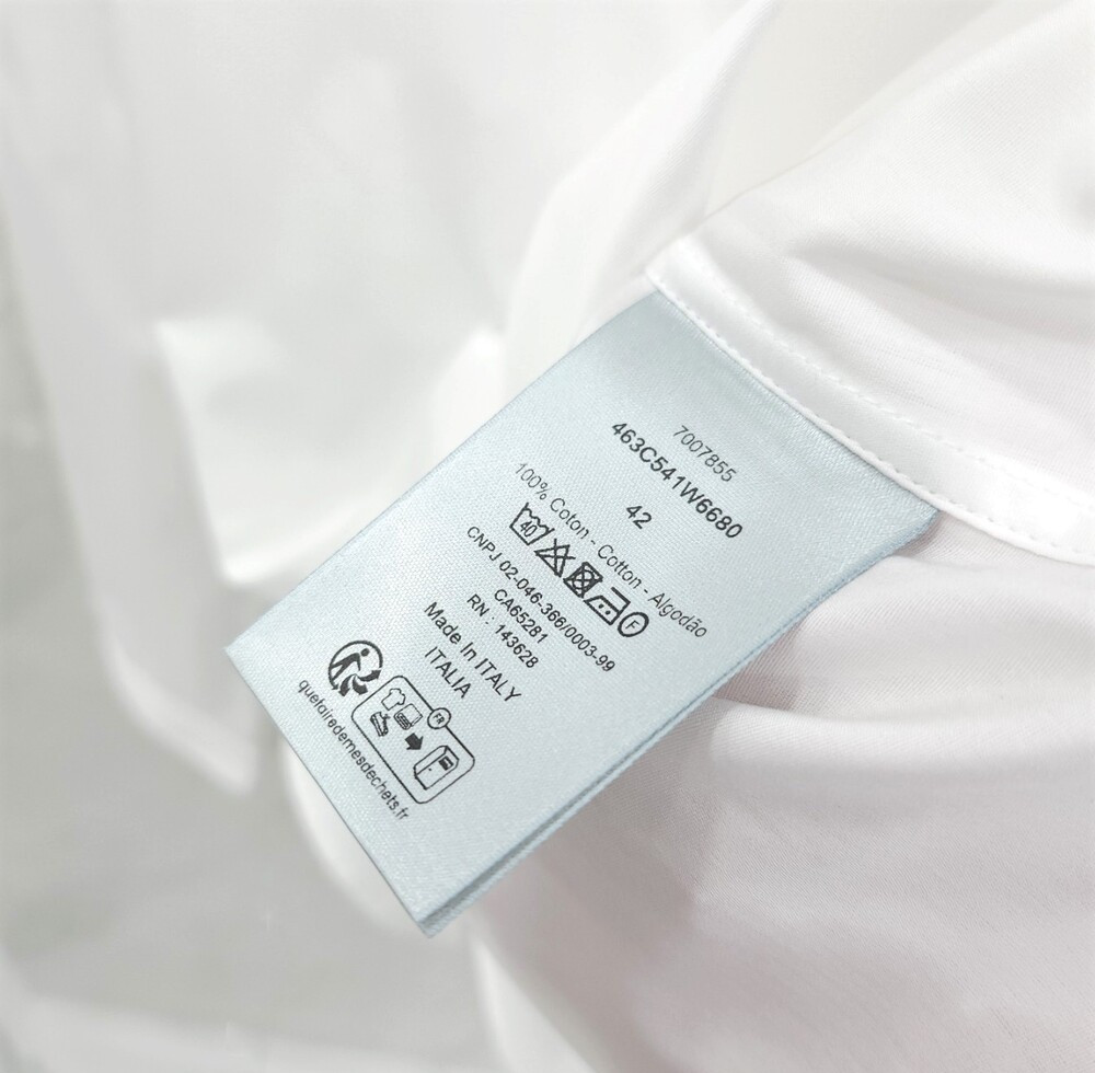 [럭스유] (새상품) 42 / 디올 화이트 코튼 포플린 자수 셔츠 463C541W6680_C089