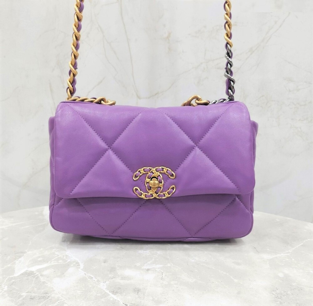 [럭스유] 샤넬 퍼플 19백 미디움 플랩백 신형내장칩 AS1160