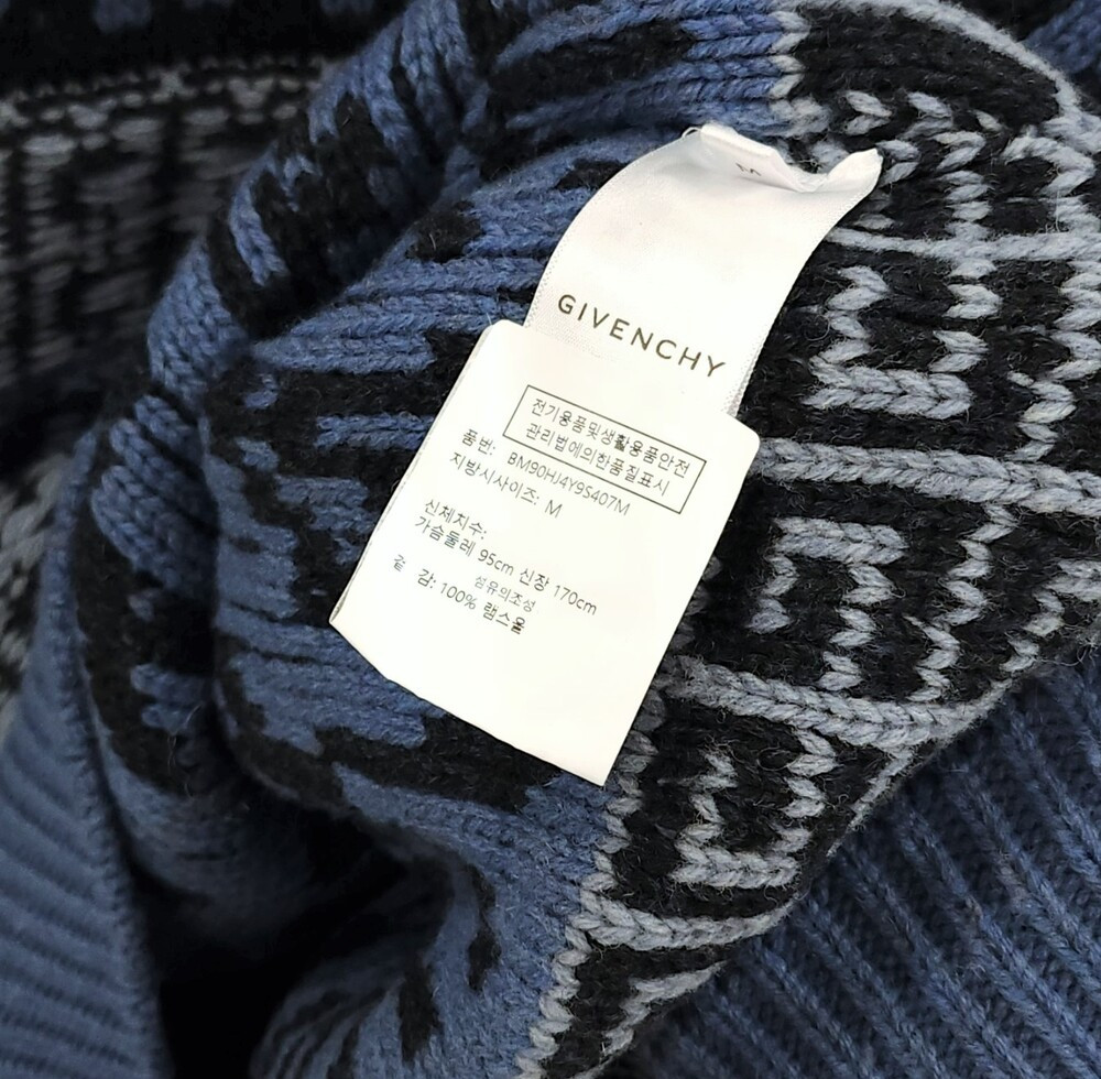 [럭스유] M / 지방시 패치워크 이펙트 울 오버 니트 스웨터 BM90HJ