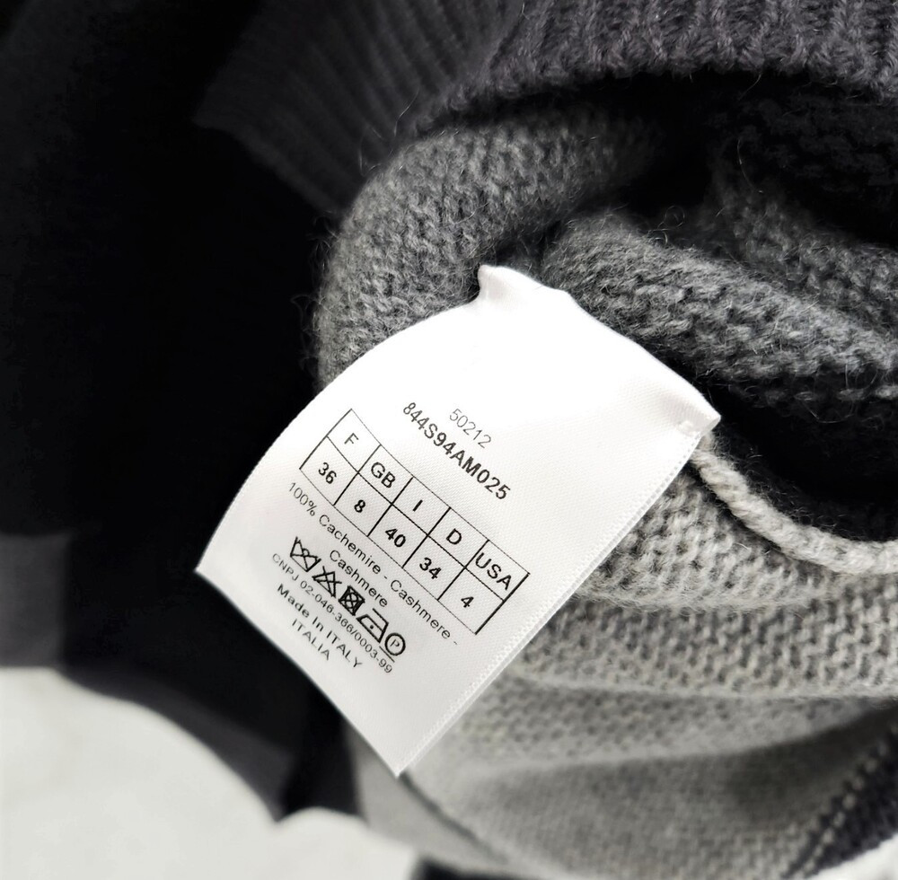 [럭스유] 36 / 디올 체크 로고 캐시미어 니트