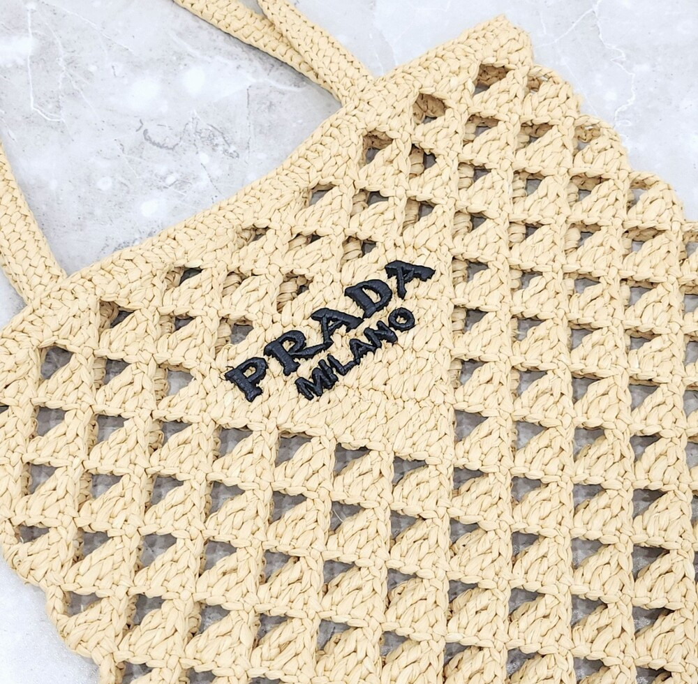 [럭스유] (새상품) 프라다 우븐 크로셰 토트백 1BG493