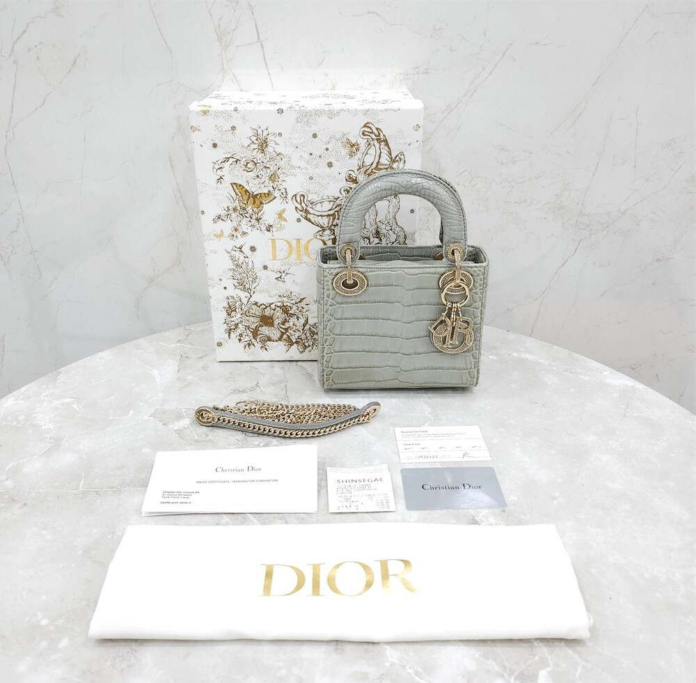 [럭스유] 디올 이그조틱 엘리게이터 레이디 디올 미니