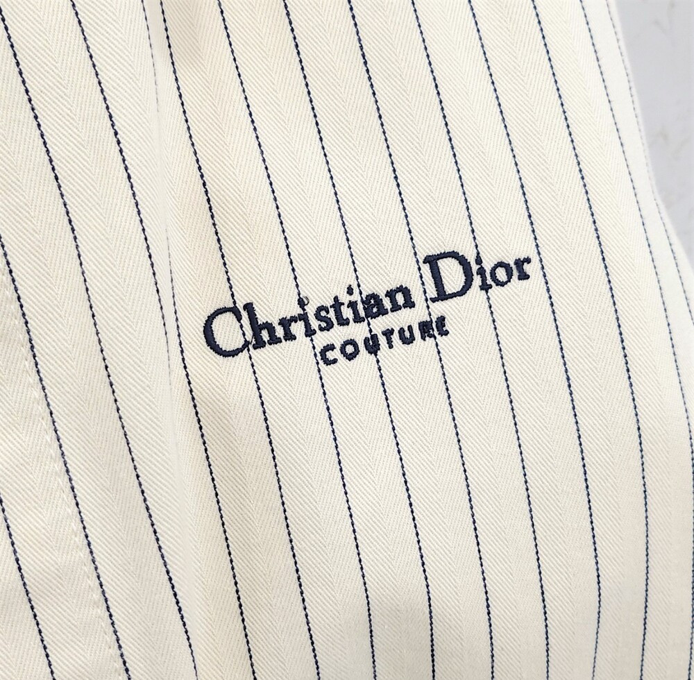 [럭스유] 46 / 디올 꾸뛰르 스트라이프 로고 자수 셔츠 자켓