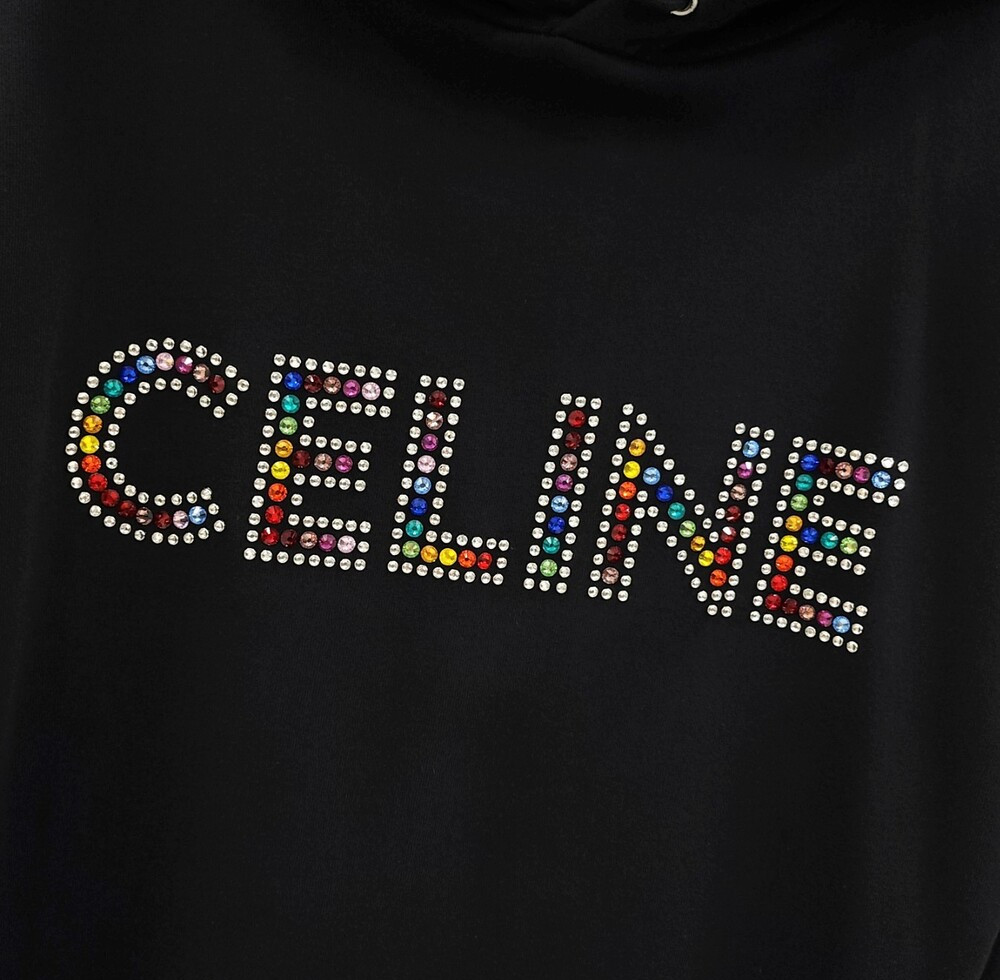 [럭스유] M / 셀린느 스트라스 라인스톤 후드 블랙 멀티컬러 2Y87B670Q