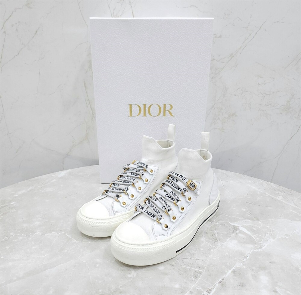 [럭스유] 35.5 / 디올 화이트 워크앤디올 니트 스니커즈