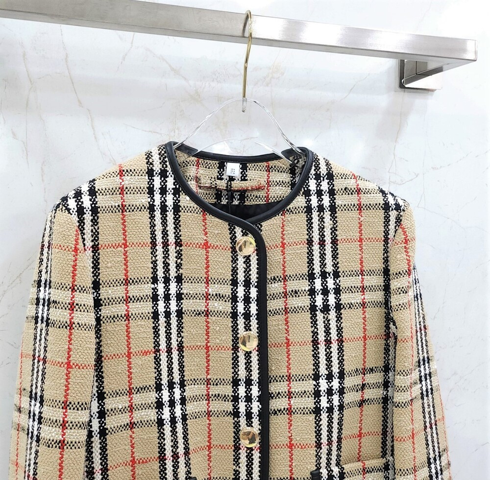 [럭스유] (새상품) 38,42 / 버버리 체크 부클레 자켓 스커트 셋업