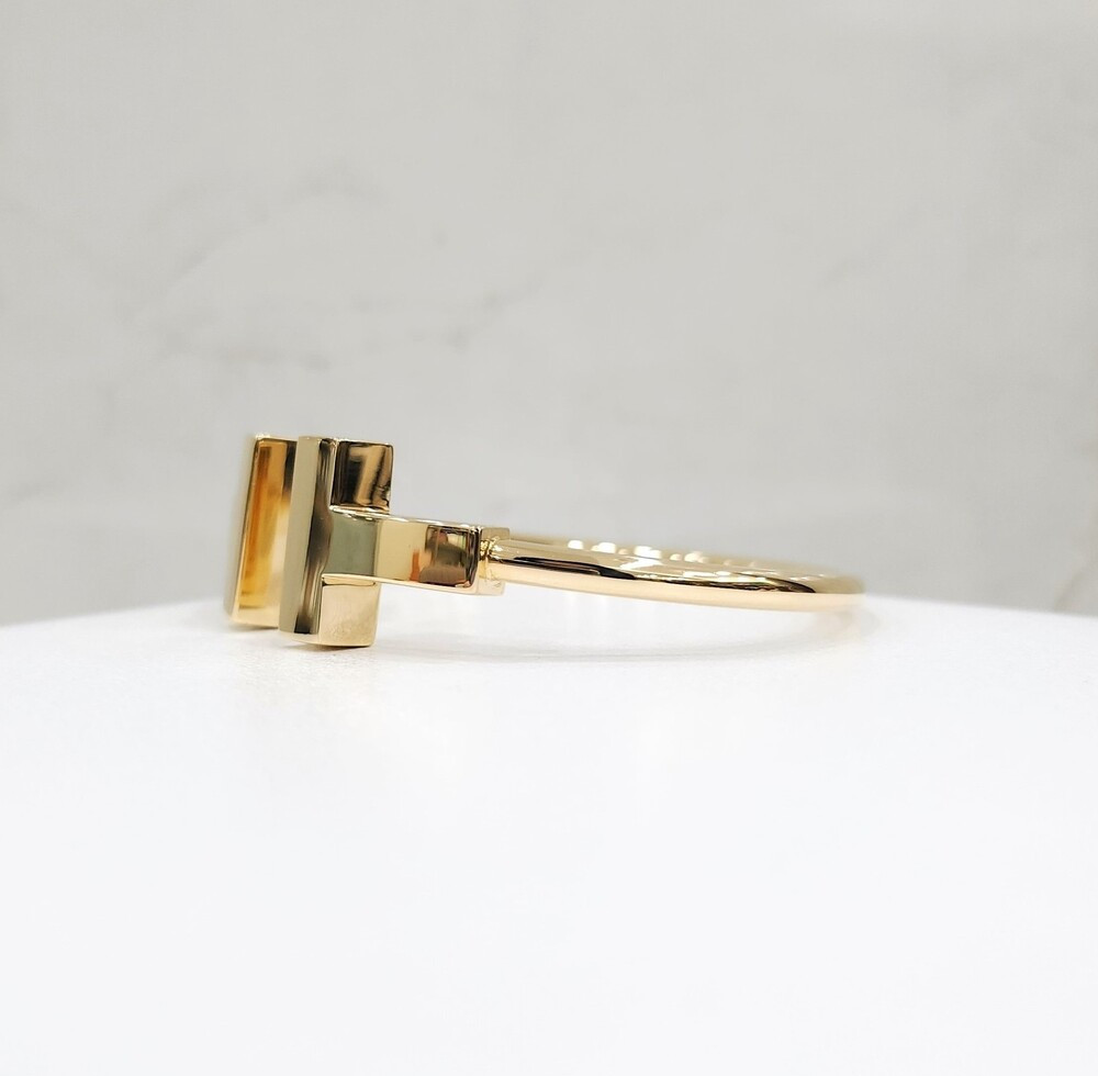 [럭스유] 티파니앤코 T 와이드 와이어 팔찌 18K 옐로우골드 S