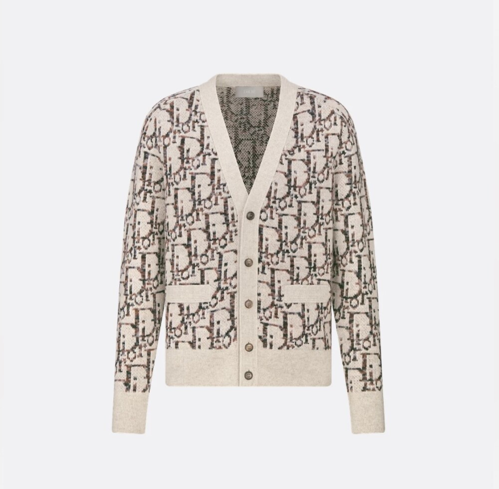 [럭스유] S / 디올 오블리크 베이지 자카드 가디건 13M233AT662