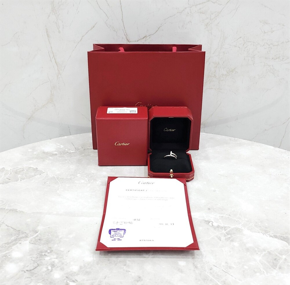 [럭스유] 까르띠에 다이아 저스트앵끌루 링 18K 화이트골드 56호