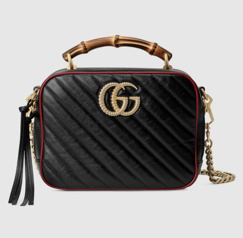 [럭스유] 구찌 GG 마몽 뱀부 탑핸들 체인 숄더백 602270