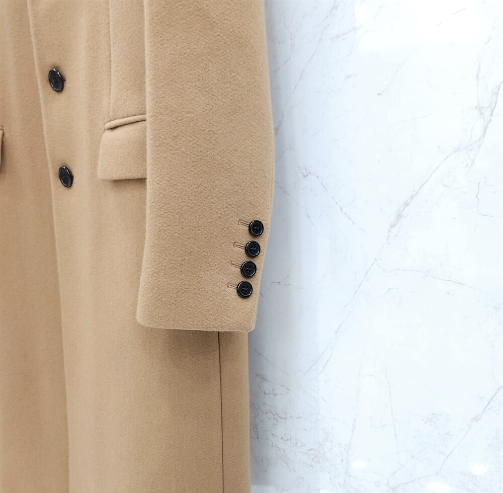 [럭스유] 38 / 생로랑 여성 캐시미어 체스트필드 코트 카멜 517798