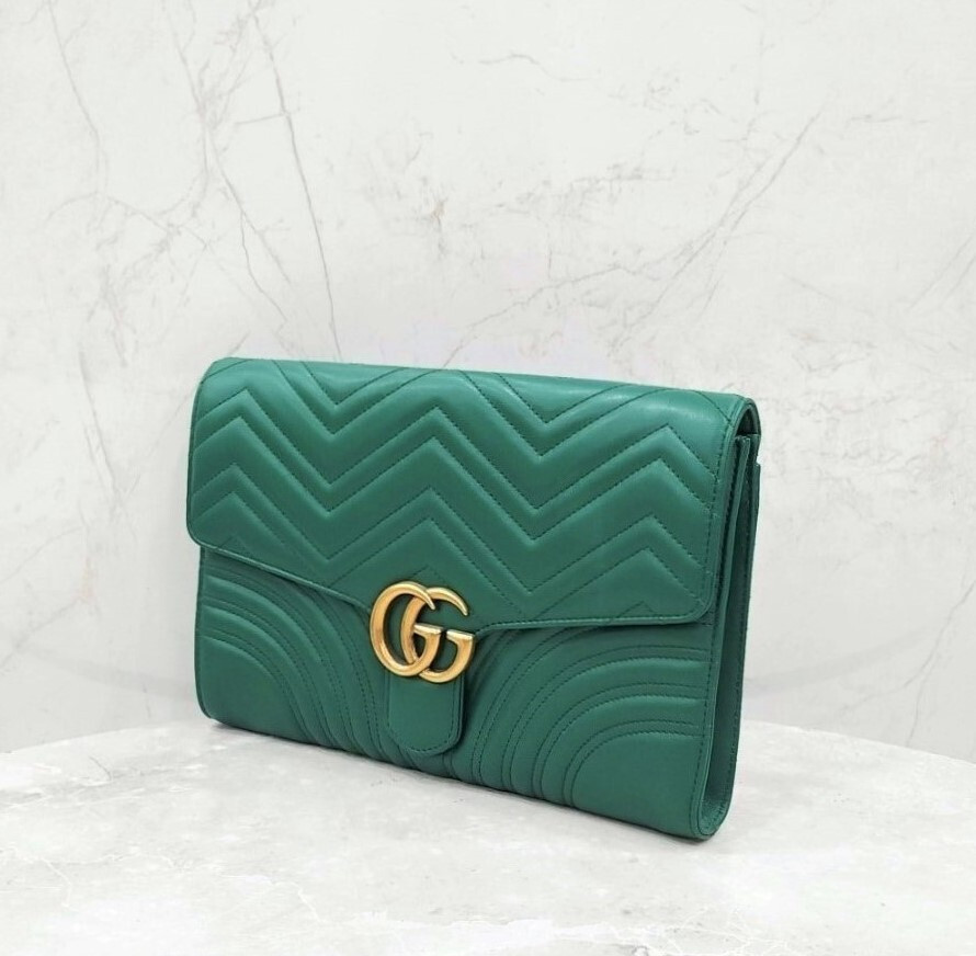 [럭스유] 구찌 GG 마몽 그린 마틀라세 클러치 498079