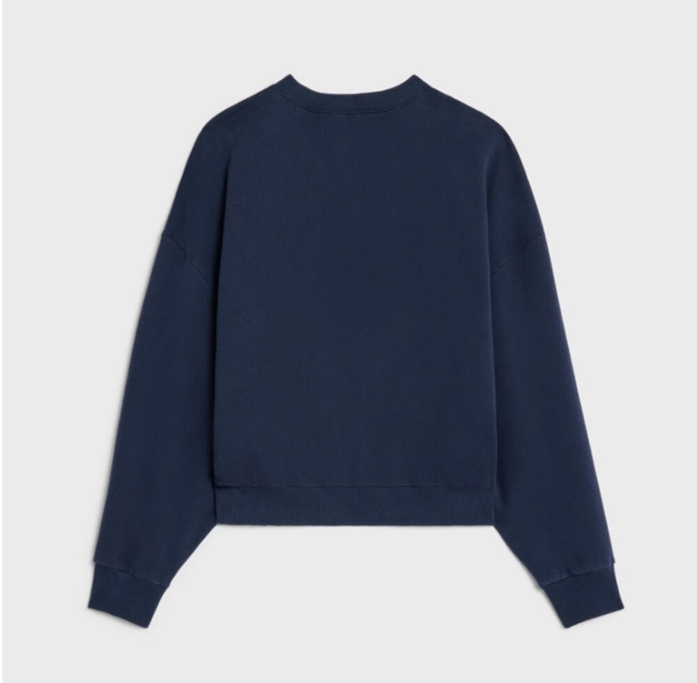 [럭스유] XS / 셀린느 네이비 로고 오버사이즈 맨투맨 2Y64G510Z