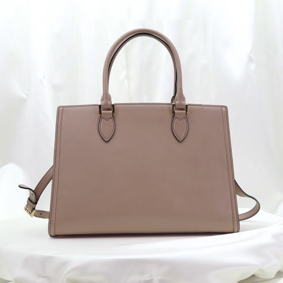 Prada(프라다) 1BA228 베이지 사피아노 럭스 금장 레터링 로고 토트백