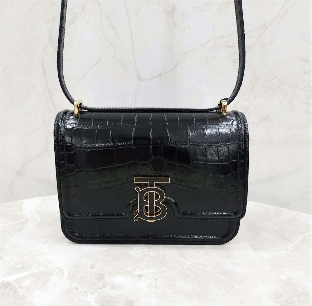 [럭스유] 버버리 엠보싱 TB 체인백 블랙 스몰 8058293