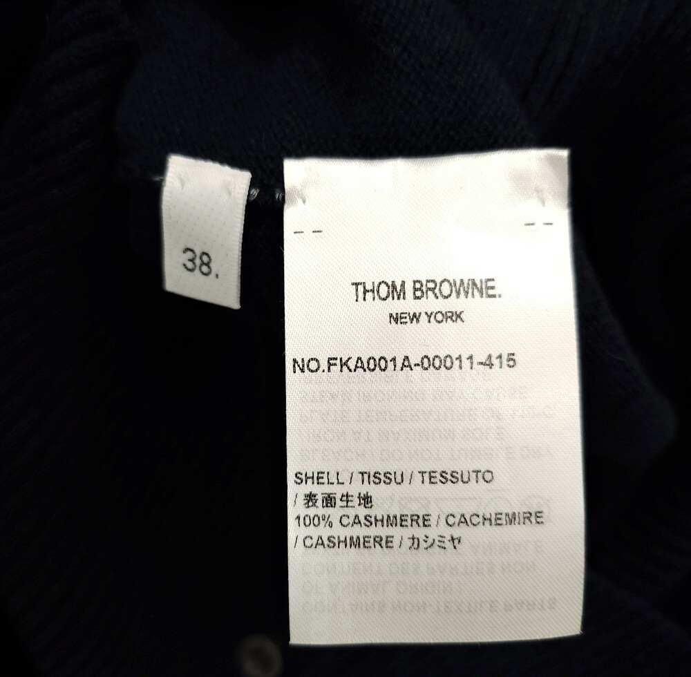 [럭스유] (새상품) 38 / 톰브라운 여성 네이비 캐시미어 사선완장 니트 FKA001A