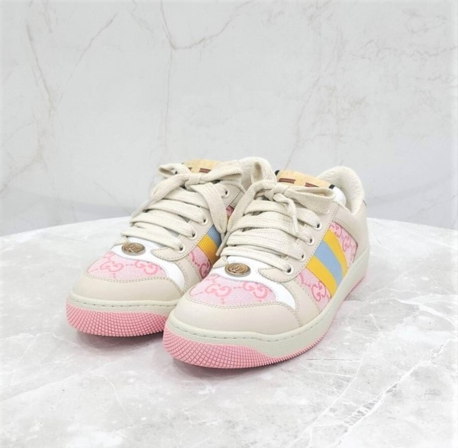 [럭스유] (새상품) 35.5 / 구찌 GG 스크리너 삼선 스니커즈