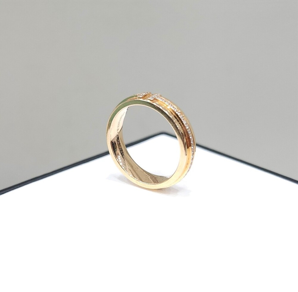 [럭스유] 티파니앤코 네로우 다이아몬드 링 18K 옐로우골드 국내11호