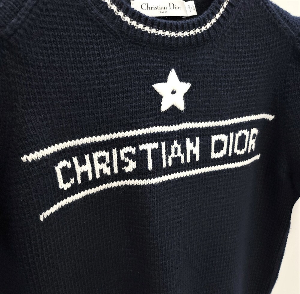 [럭스유] 38 / 디올 캐시미어 스웨터 반소매 울 니트