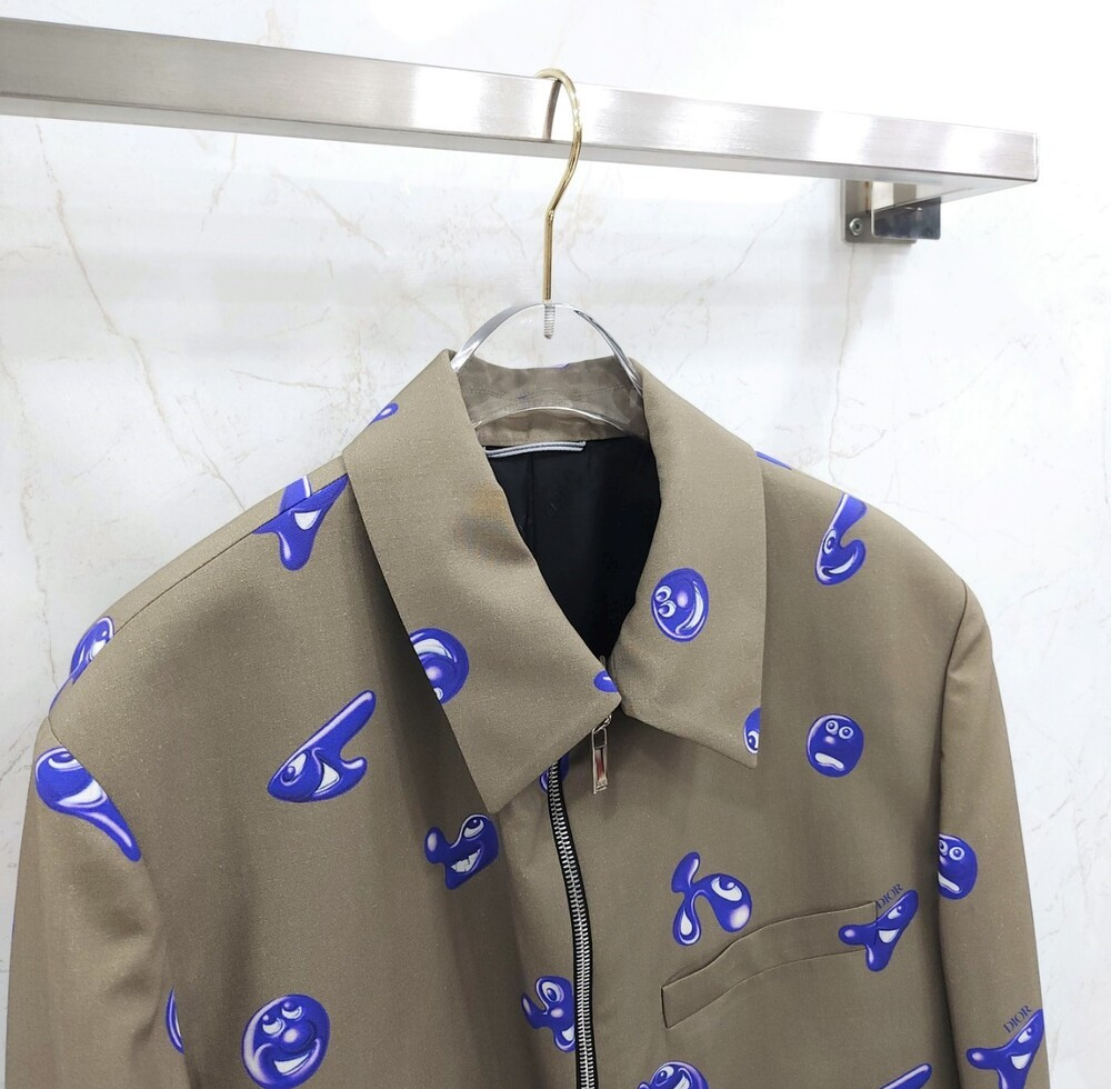 [럭스유] 50 / 디올 X 케니샤프 패턴 울 집업 자켓