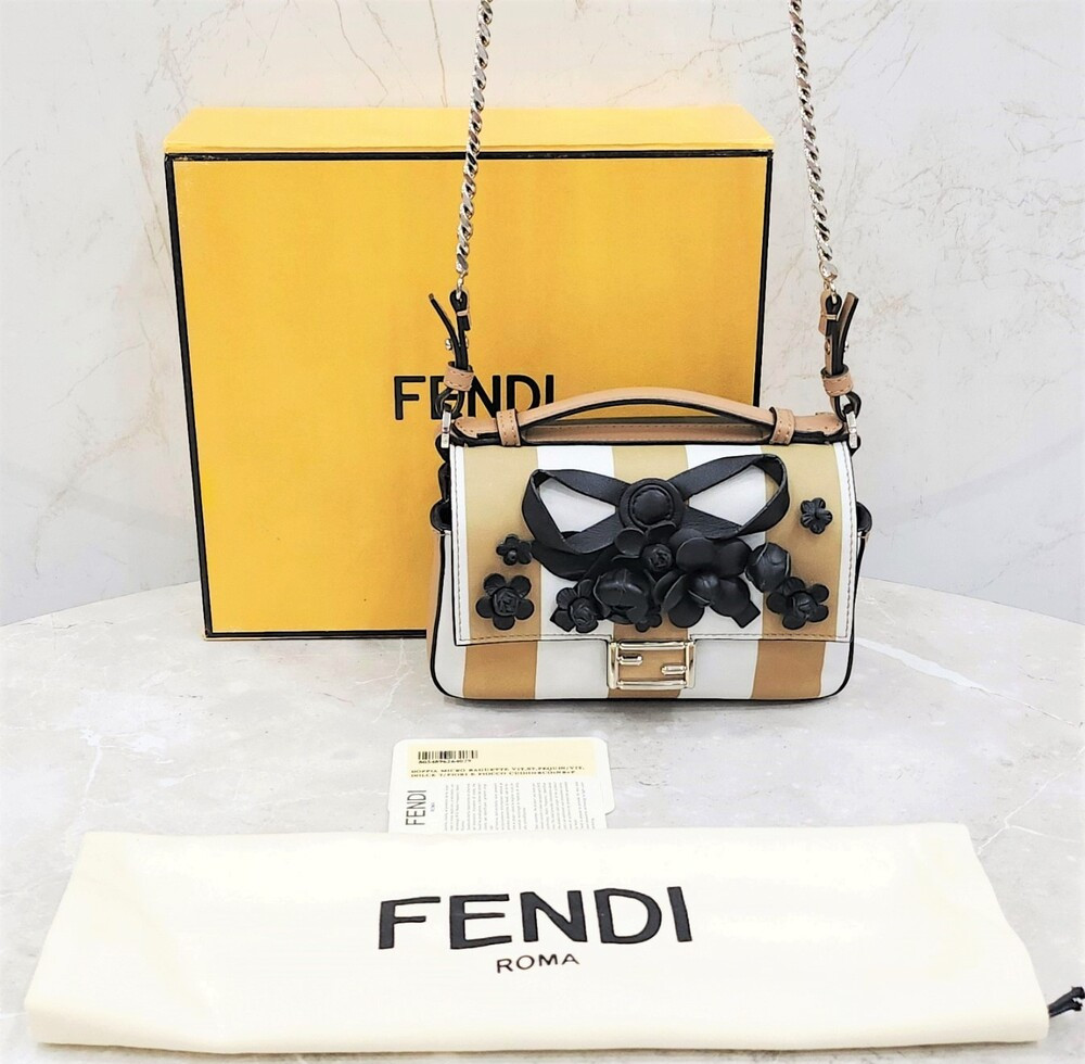 [럭스유] 펜디 플로랄 마이크로 바게트 더블 미니 크로스백