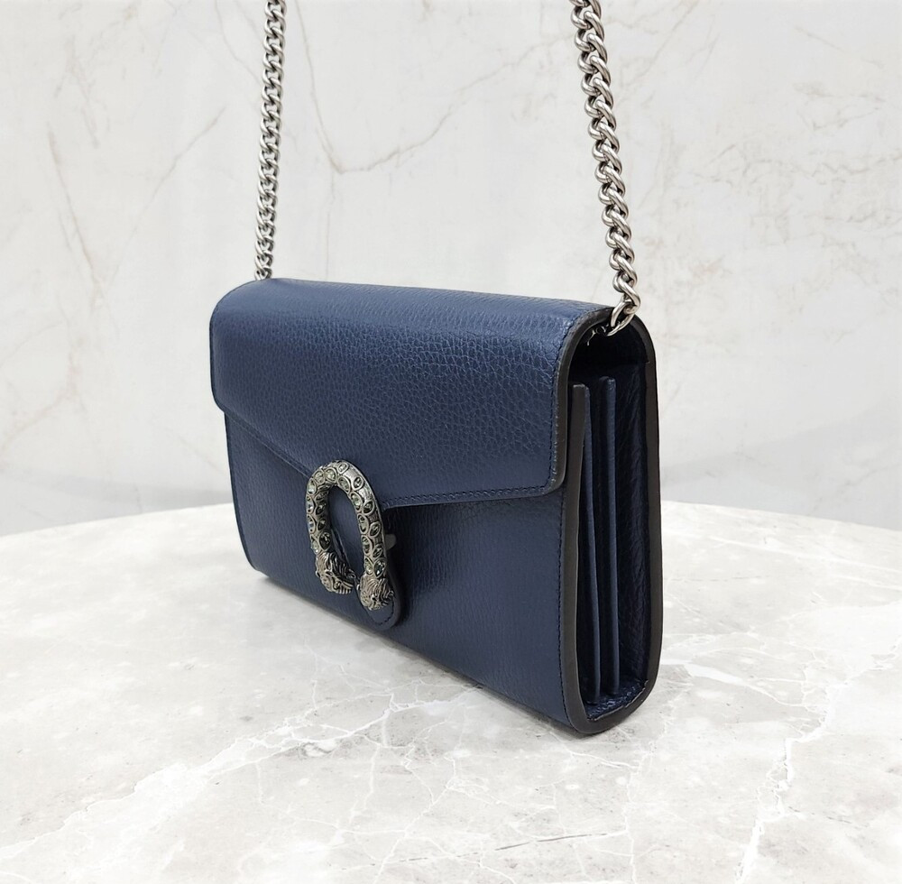 [럭스유] 구찌 네이비 디오니소스 미니 레더 체인백 401231