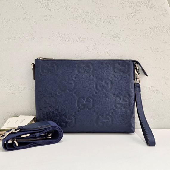 구찌 GG 점보 네이비 클러치 크로스백 696009