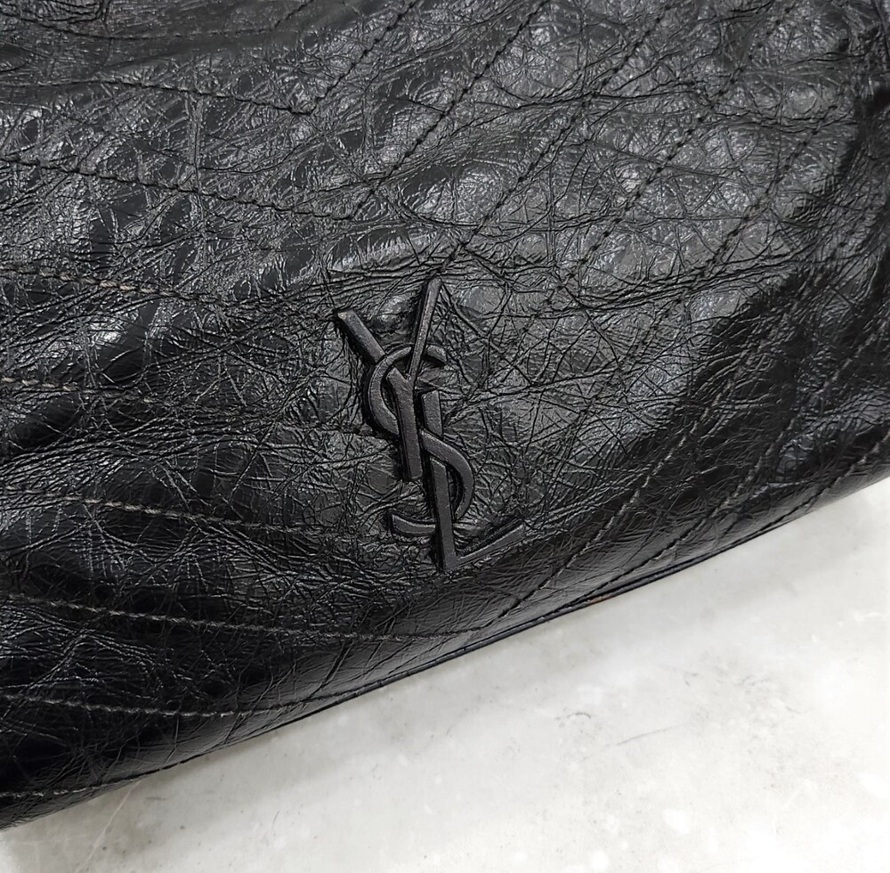 [럭스유] 생로랑 니키 레더 쇼핑백 블랙 577999