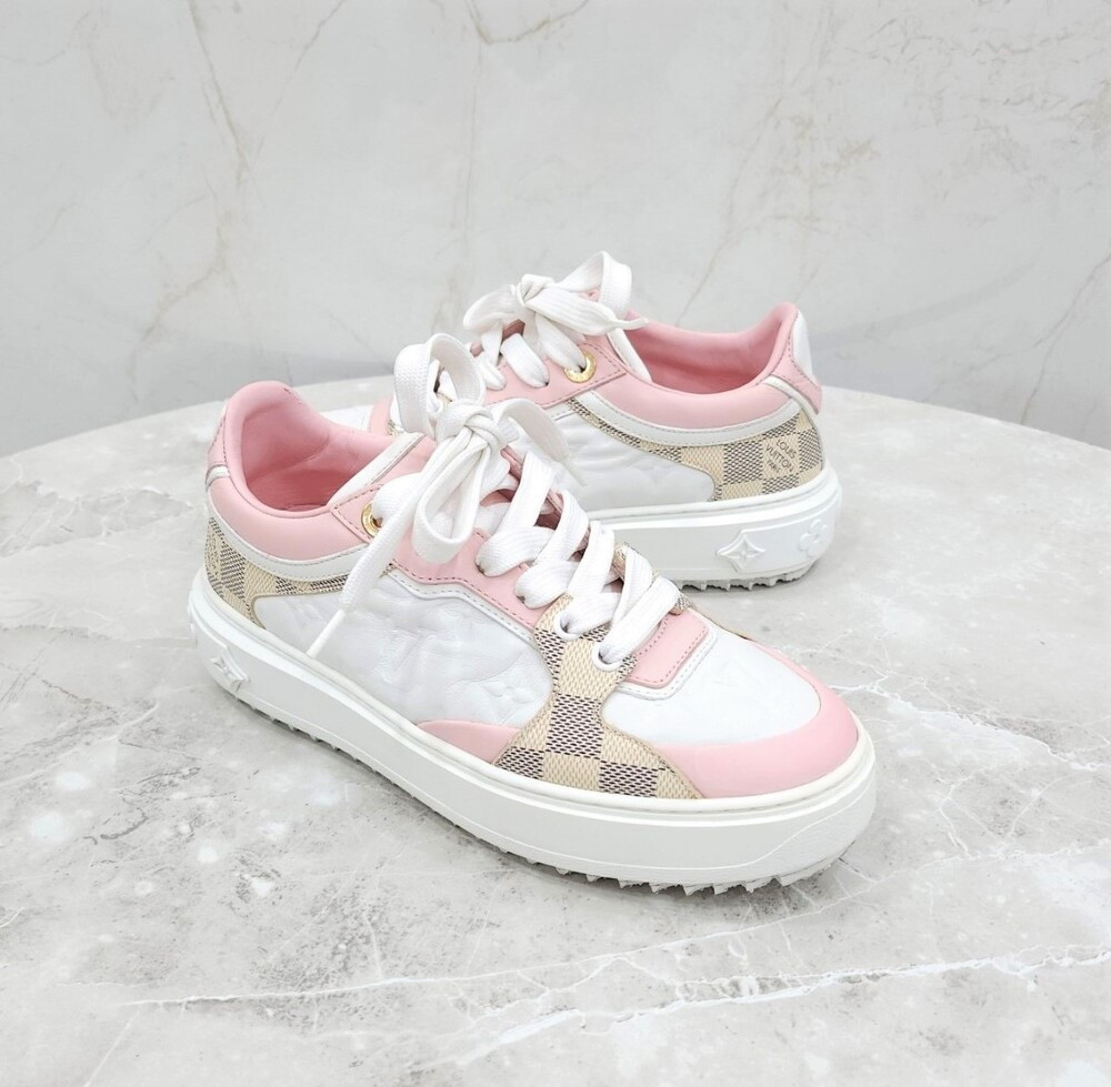 [럭스유] 36 / 루이비통 다미에 핑크 타임아웃 스니커즈