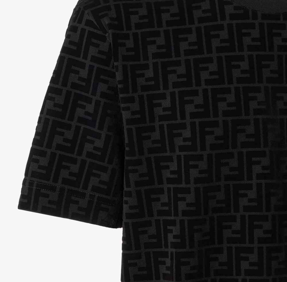 [럭스유] L / 펜디 FF 쇼트 슬리브 크루넥 오버 반팔 티셔츠 FY0936