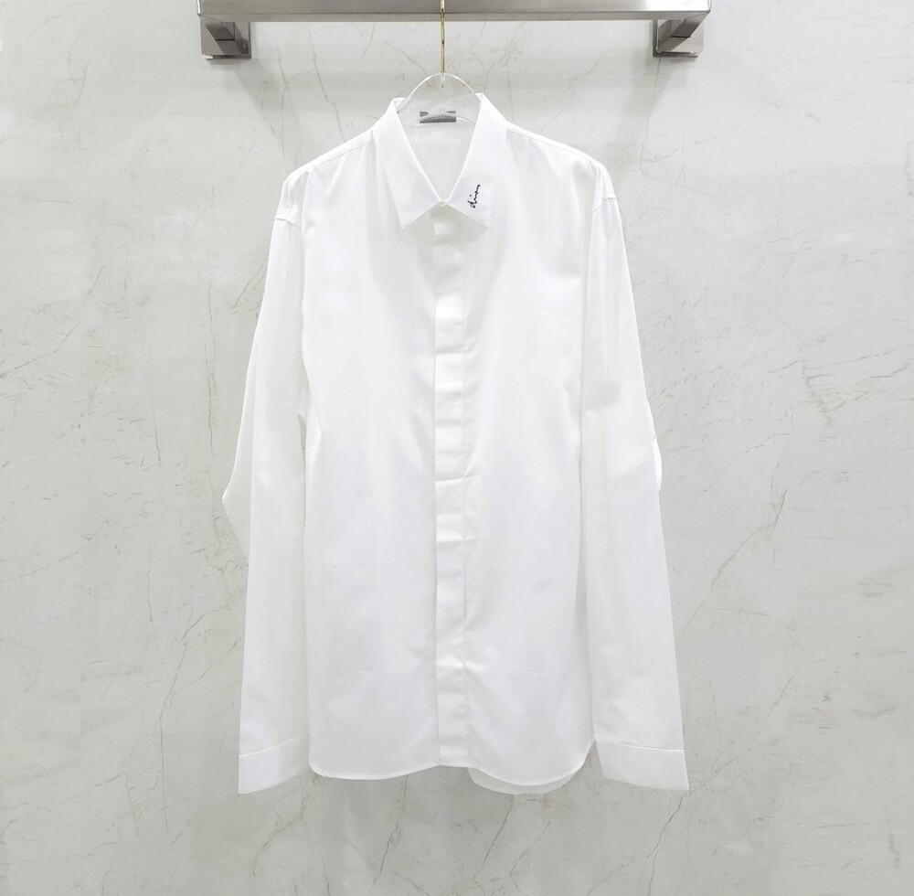 [럭스유] (새상품) 42 / 디올 화이트 코튼 포플린 자수 셔츠 463C541W6680_C089