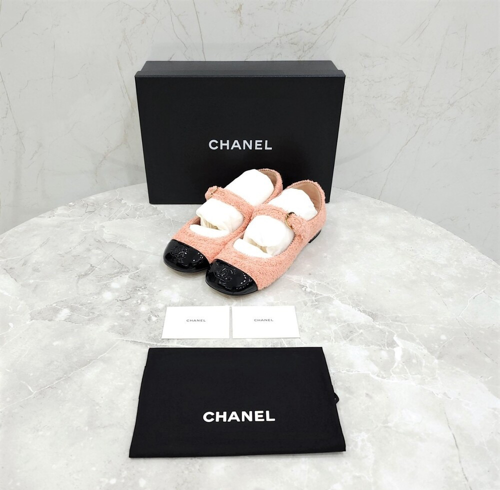 [럭스유] (새상품) 37 / 샤넬 트위드 메리제인 플랫 슈즈 G36482