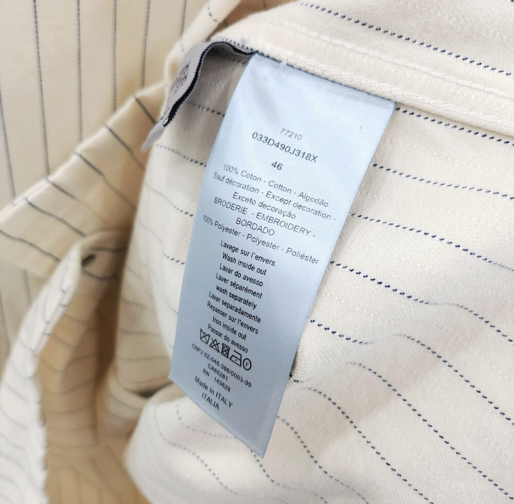 [럭스유] 46 / 디올 꾸뛰르 스트라이프 로고 자수 셔츠 자켓