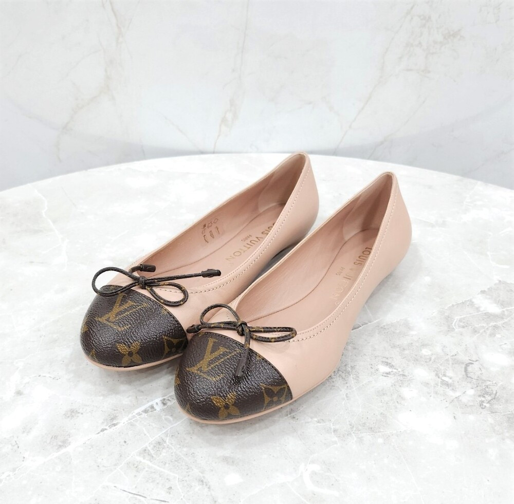 [럭스유] (새상품) 38 / 루이비통 모노그램 플랫 발레슈즈 핑크 모노그램