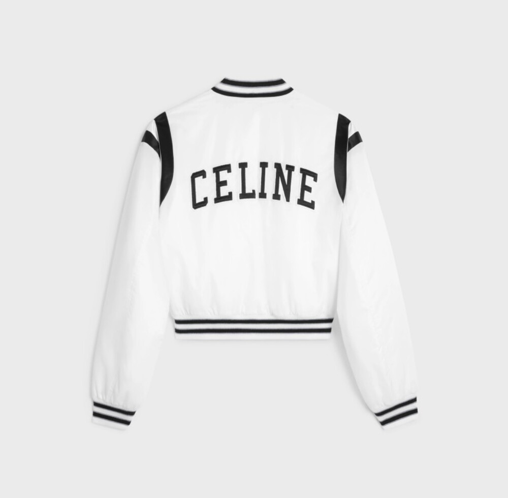 [럭스유] (새상품) 36 / 셀린느 로고 패치 크롭 바시티 봄버 자켓 2W803227R