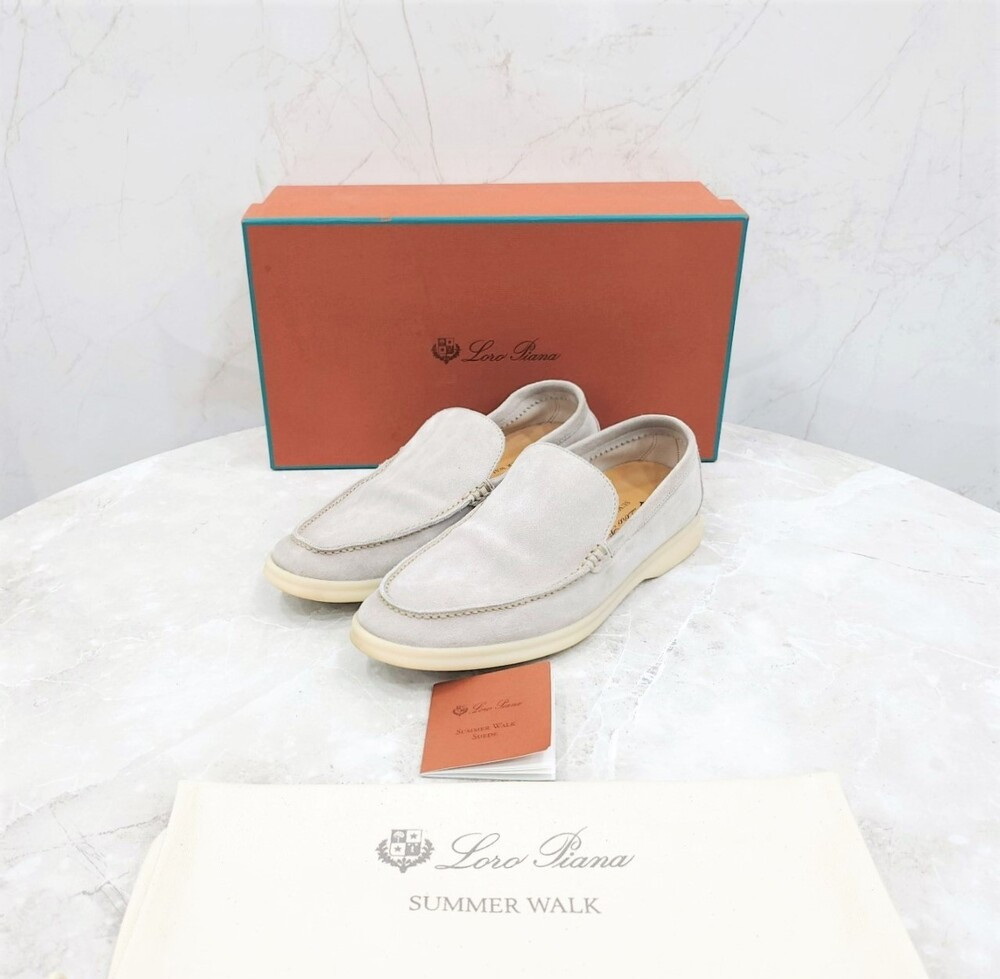 [럭스유] 40 / 로로피아나 그레이 썸머워크 스웨이드 로퍼